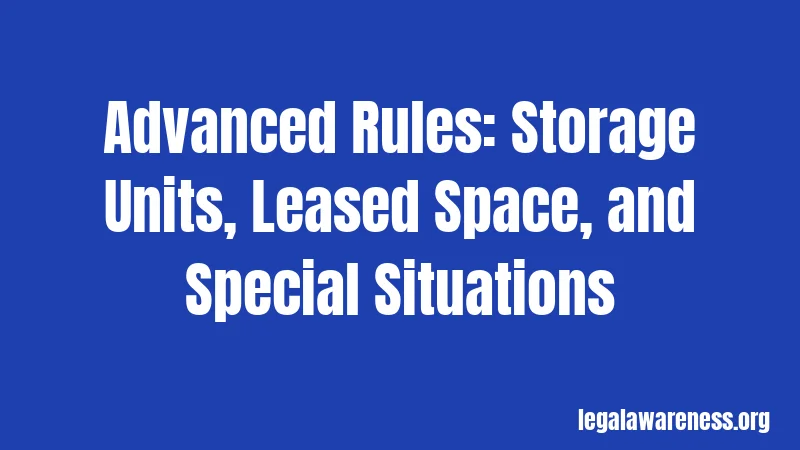 Advanced Rules: Storage Units, Leased Space, and Special Situations