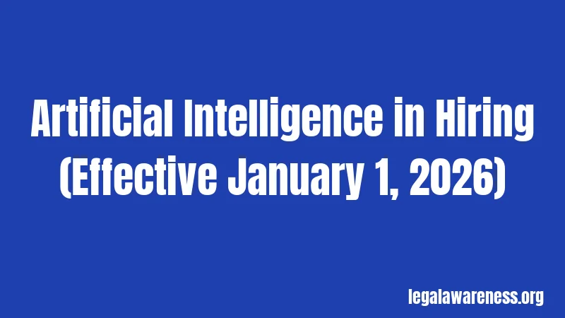 Artificial Intelligence in Hiring (Effective January 1, 2026)