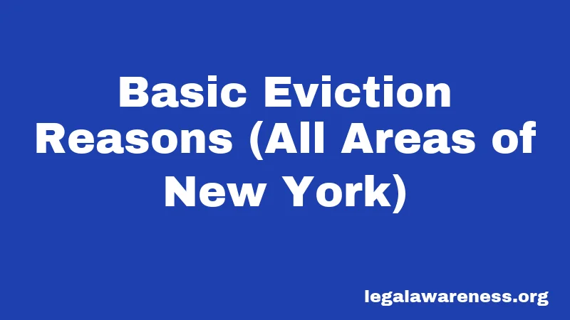 Basic Eviction Reasons (All Areas of New York)
