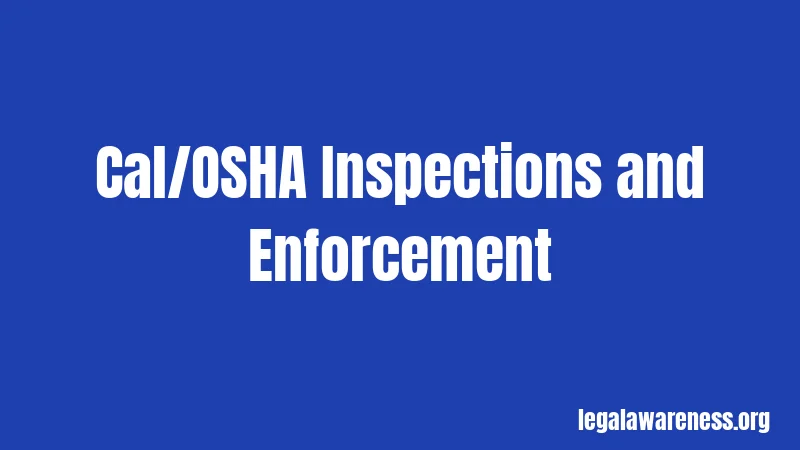 Cal/OSHA Inspections and Enforcement