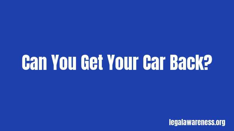 Can You Get Your Car Back?