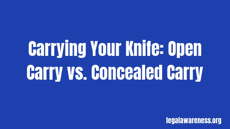 Carrying Your Knife: Open Carry vs. Concealed Carry