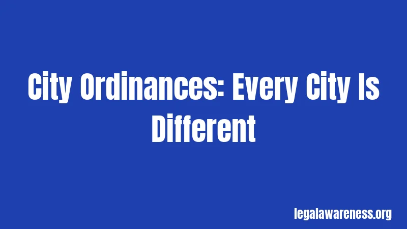City Ordinances: Every City Is Different