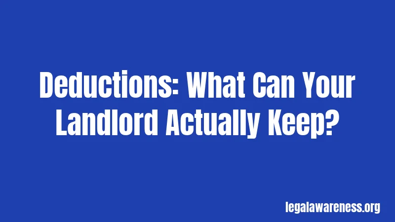 Deductions: What Can Your Landlord Actually Keep?