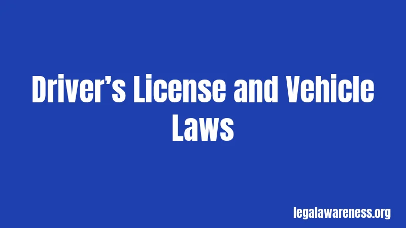 Driver’s License and Vehicle Laws