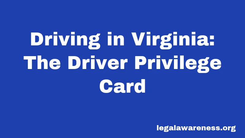 Driving in Virginia: The Driver Privilege Card