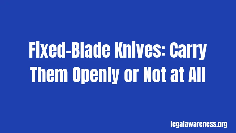 Fixed-Blade Knives: Carry Them Openly or Not at All