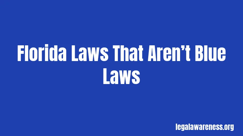 Florida Laws That Aren’t Blue Laws