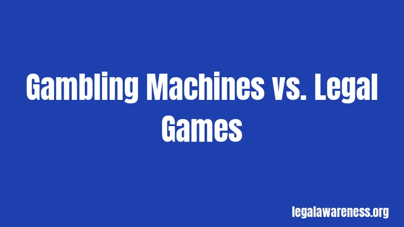 Gambling Machines vs. Legal Games