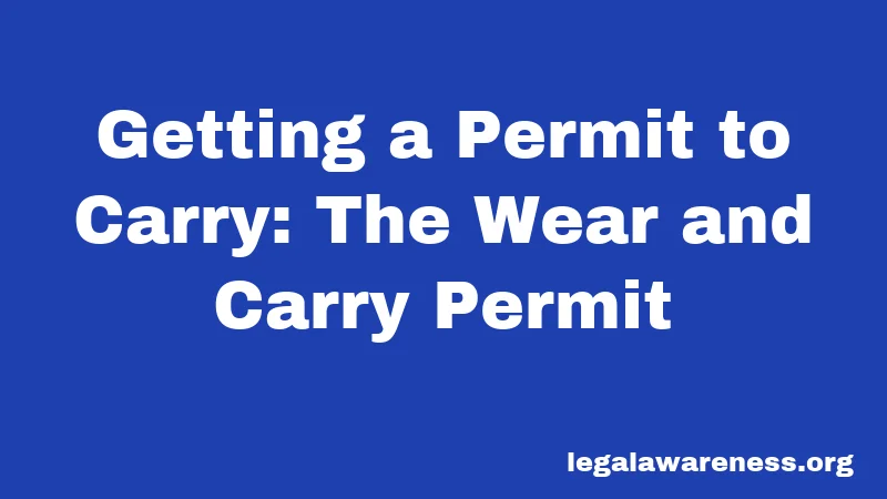 Getting a Permit to Carry: The Wear and Carry Permit