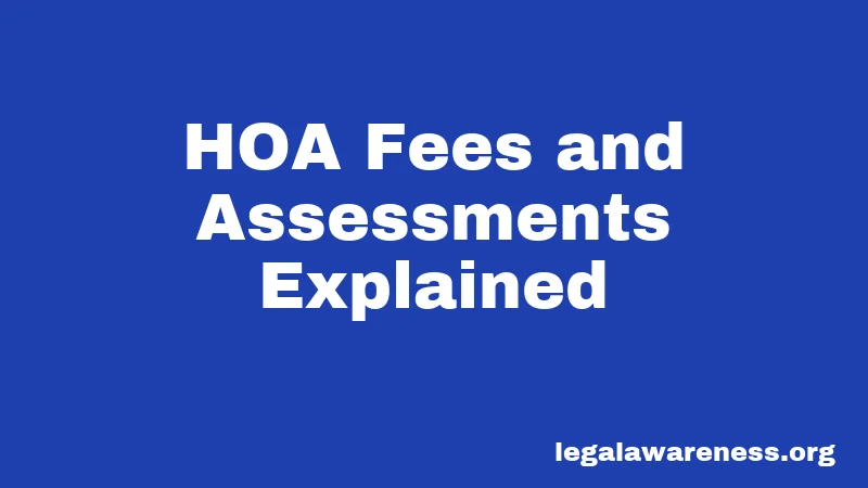 HOA Fees and Assessments Explained