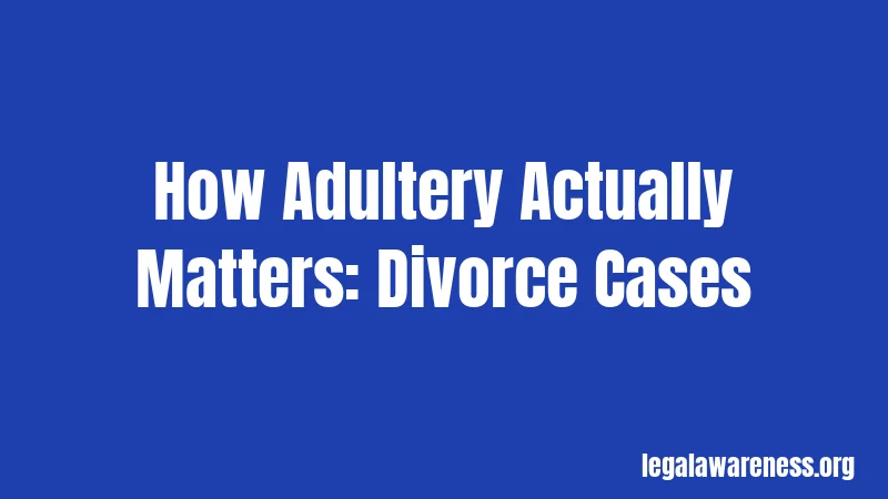 How Adultery Actually Matters: Divorce Cases