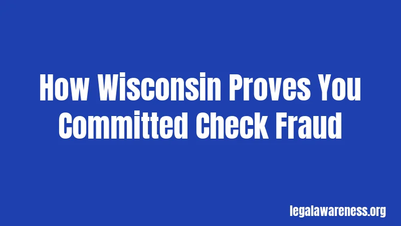 How Wisconsin Proves You Committed Check Fraud