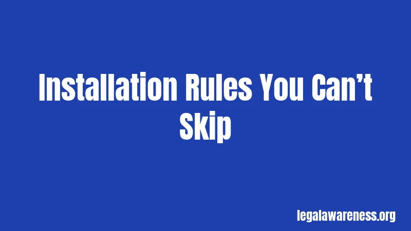 Installation Rules You Can’t Skip