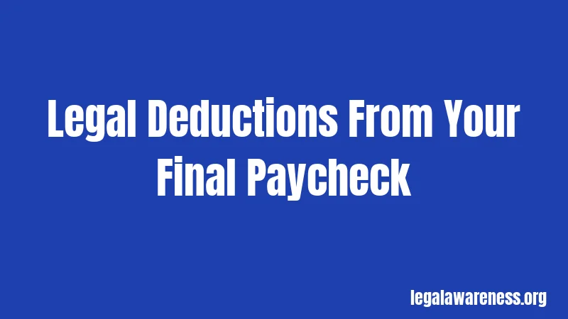 Legal Deductions From Your Final Paycheck