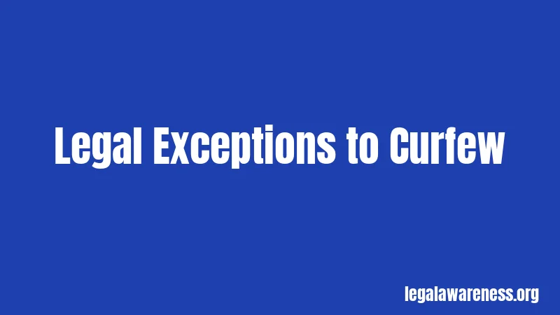 Legal Exceptions to Curfew