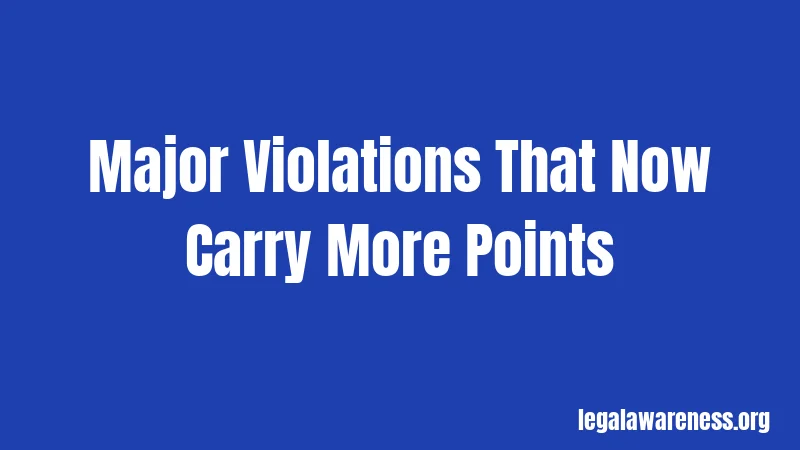 Major Violations That Now Carry More Points
