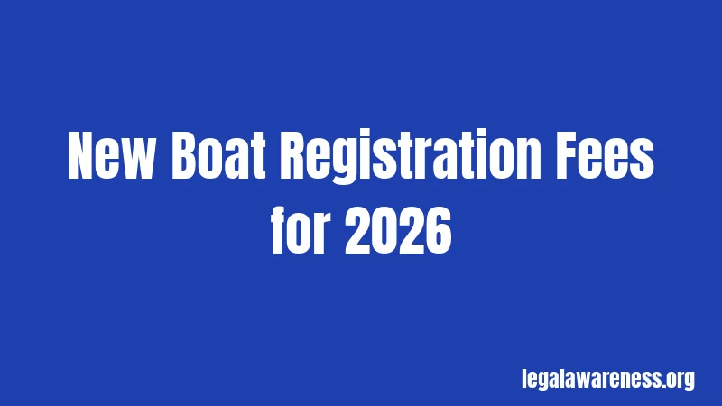 New Boat Registration Fees for 2026
