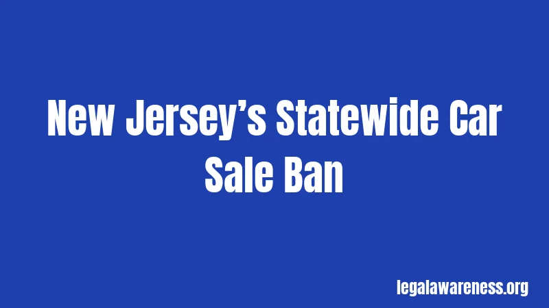 New Jersey’s Statewide Car Sale Ban