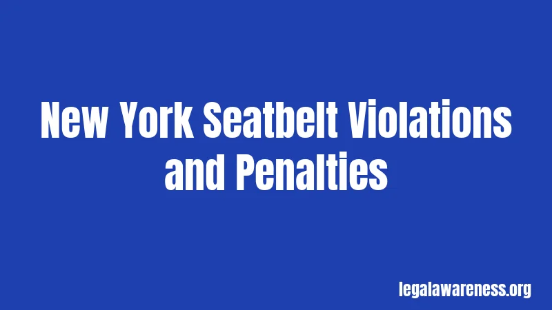 New York Seatbelt Violations and Penalties