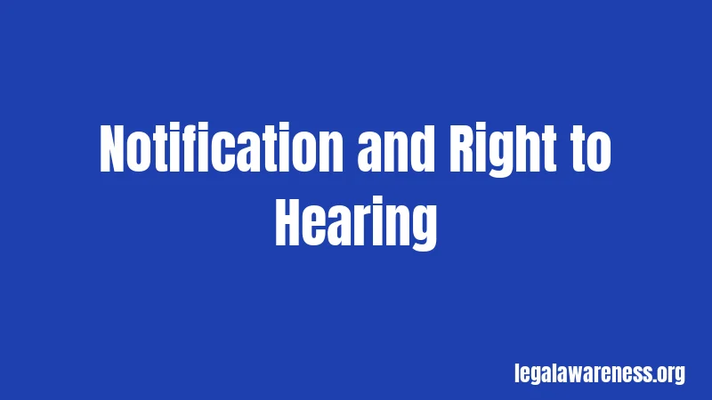 Notification and Right to Hearing