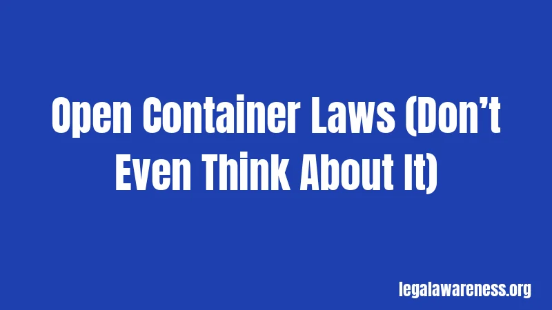 Open Container Laws (Don’t Even Think About It)