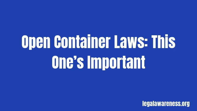 Open Container Laws: This One’s Important