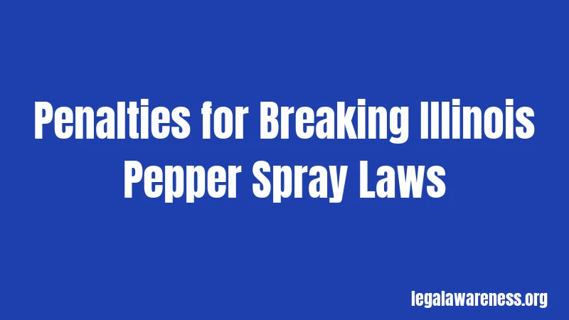 Penalties for Breaking Illinois Pepper Spray Laws