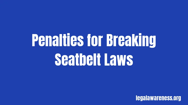 Penalties for Breaking Seatbelt Laws