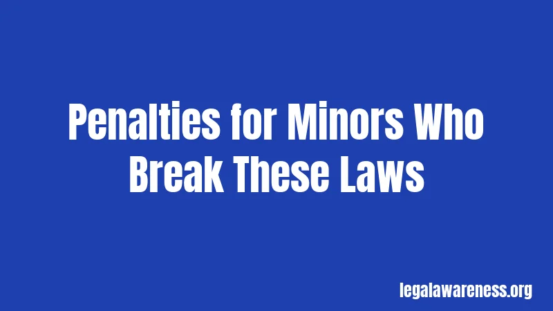 Penalties for Minors Who Break These Laws