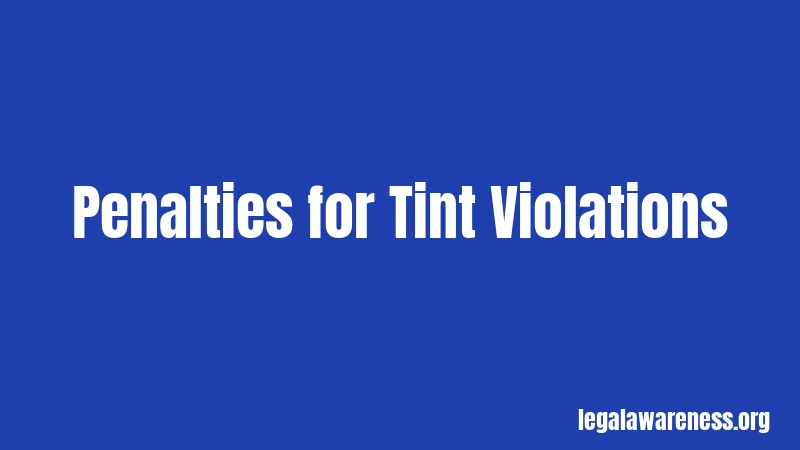 Penalties for Tint Violations