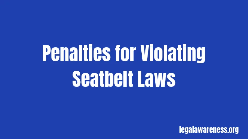Penalties for Violating Seatbelt Laws