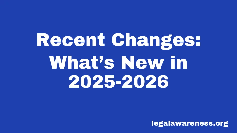 Recent Changes: What’s New in 2025-2026