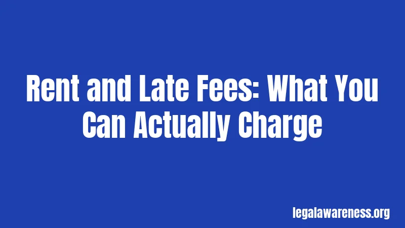 Rent and Late Fees: What You Can Actually Charge