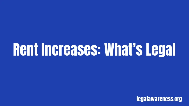 Rent Increases: What’s Legal