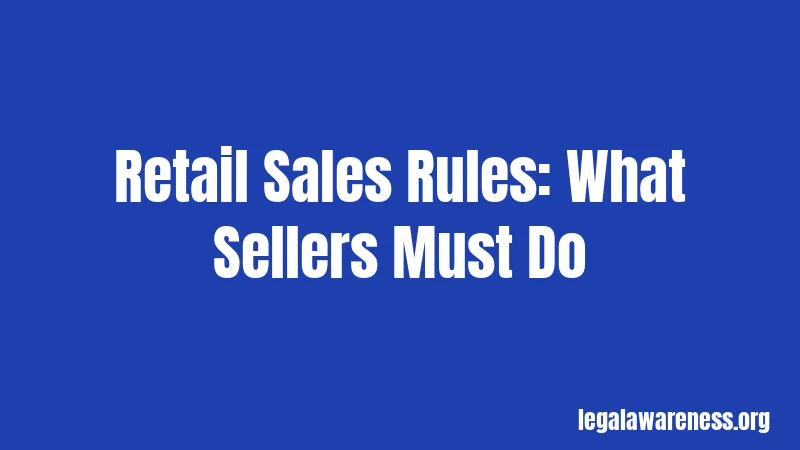 Retail Sales Rules: What Sellers Must Do