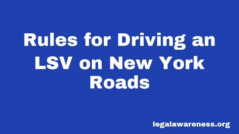 Rules for Driving an LSV on New York Roads