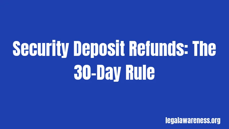 Security Deposit Refunds: The 30-Day Rule