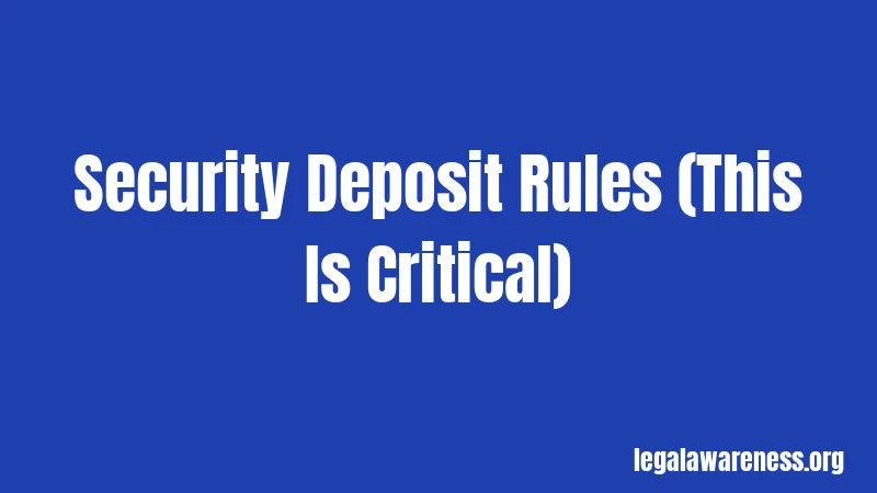 Security Deposit Rules (This Is Critical)