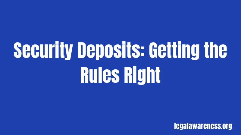 Security Deposits: Getting the Rules Right