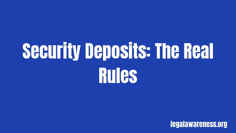 Security Deposits: The Real Rules