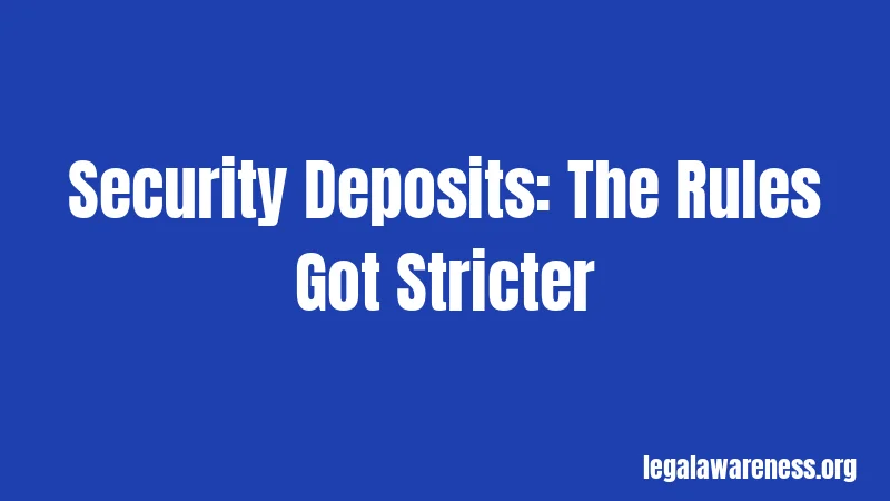 Security Deposits: The Rules Got Stricter