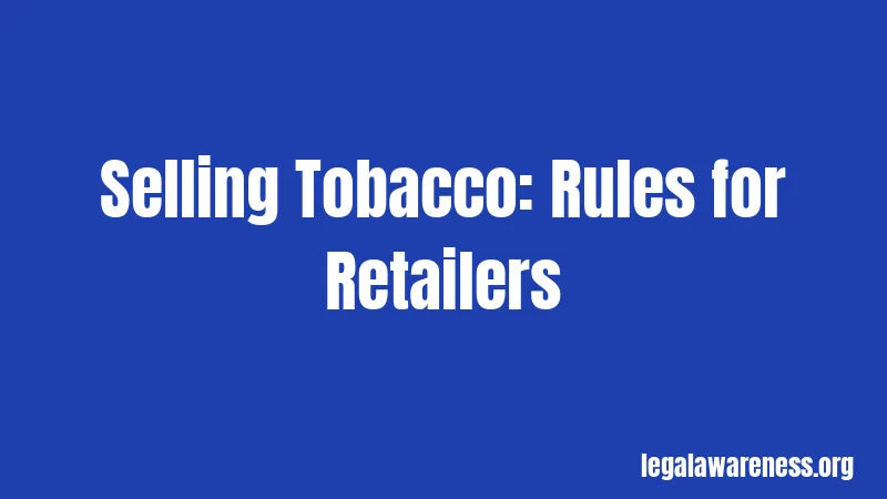 Selling Tobacco: Rules for Retailers