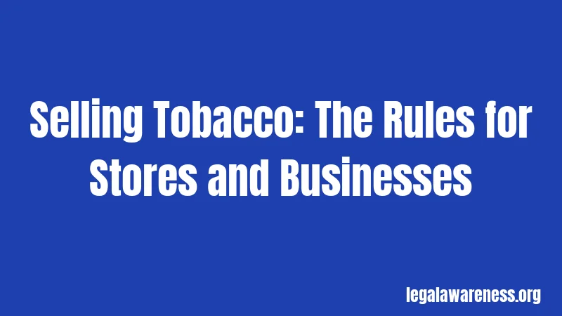 Selling Tobacco: The Rules for Stores and Businesses