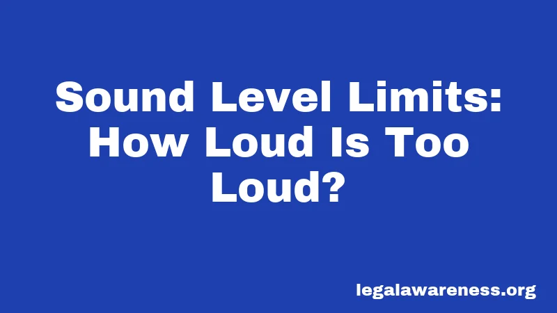 Sound Level Limits: How Loud Is Too Loud?