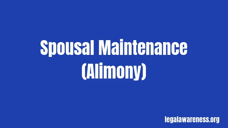 Spousal Maintenance (Alimony)