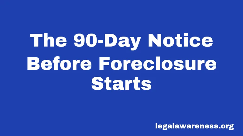 The 90-Day Notice Before Foreclosure Starts
