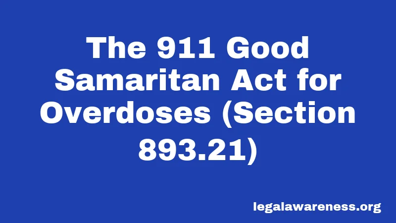 The 911 Good Samaritan Act for Overdoses (Section 893.21)
