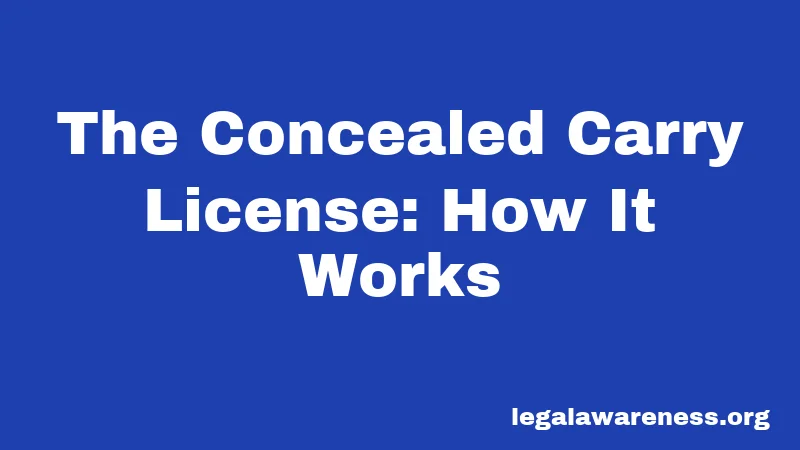 The Concealed Carry License: How It Works