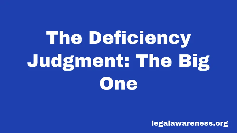 The Deficiency Judgment: The Big One